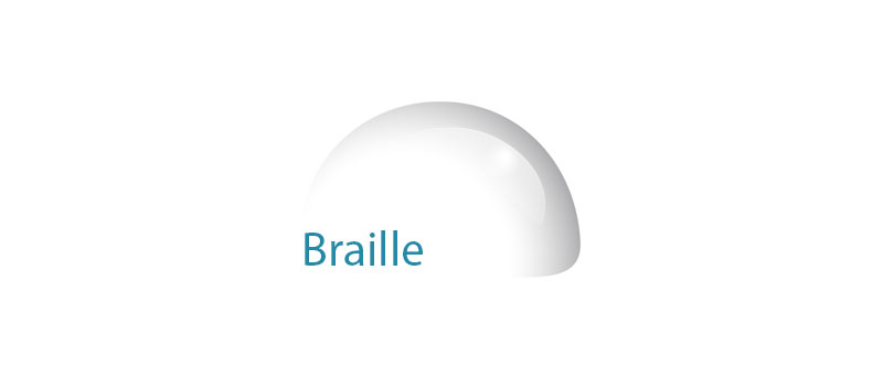Illustration d'un point braille par une bulle