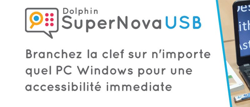 Bannière du logiciel de grossissement parlant Supernova USB