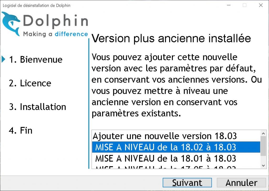 Panneau du choix de mise à niveau du logiciel d'agrandissement SuperNova