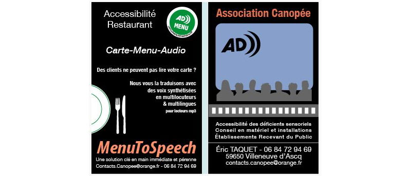 Accessibilité sonore des restaurants avec la Carte-Menu-Audio
