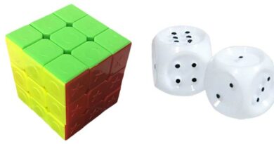 Jeux accessible Rubik's Cube en relief : Lot de 2 dés à jouer tactiles et relief