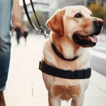 Chien guide avec son maître aveugle