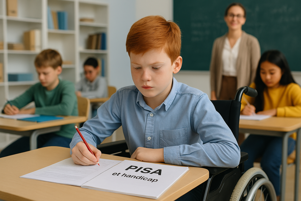 Illustration : PISA et handicap - Image générée par IA