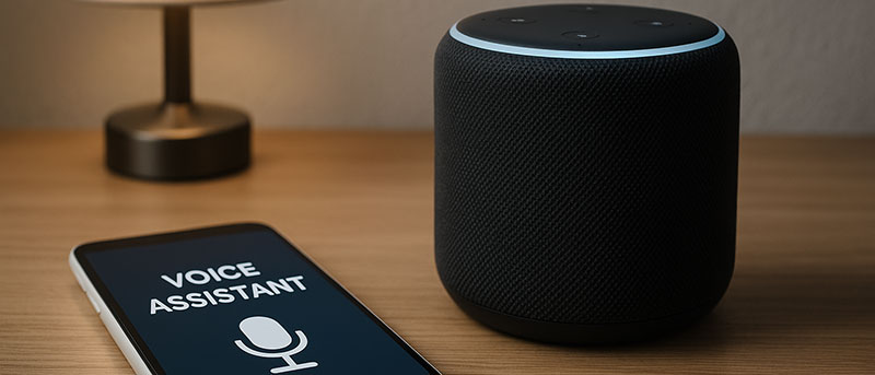 Assistants vocaux et enceintes intelligentes : alliés de l’autonomie - Image générée par IA