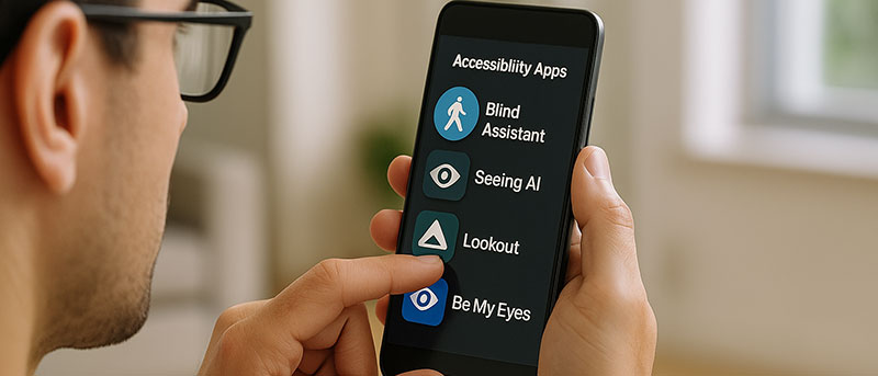 Les meilleures applications mobiles pour les déficients visuels en 2025 - Image générée par IA