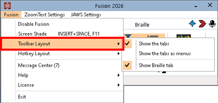 Basculer entre les styles de barre d'outils