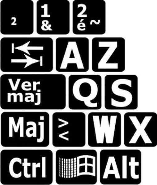 Autocollants agrandis et contrastés pour clavier